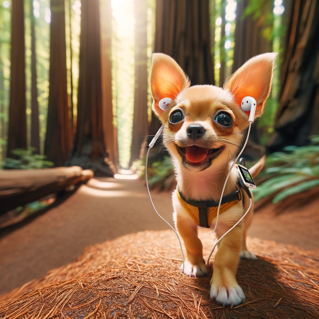 Nano listening to earbuds